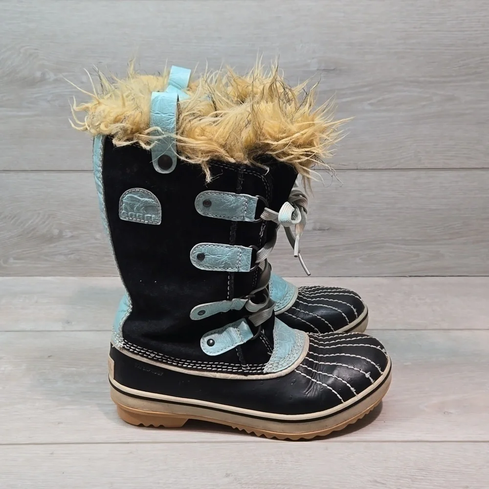 Sorel Kids Youth Tofino Tall Leather Duck Boots shoes sz 2